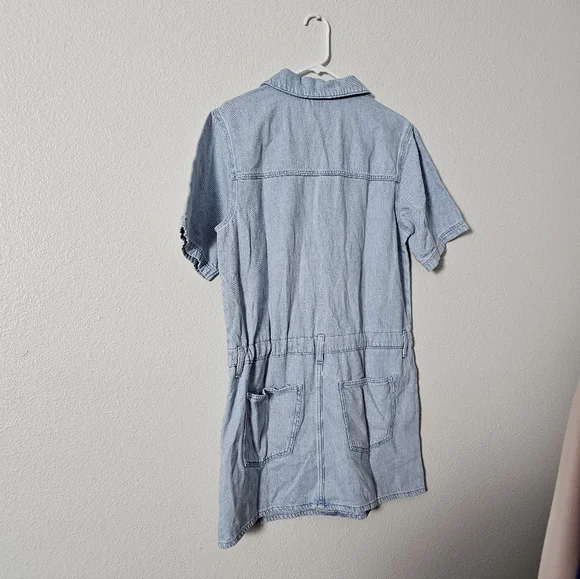 Light Blue Casual Dress with Drawstring Sz M - Picture 5 of 8